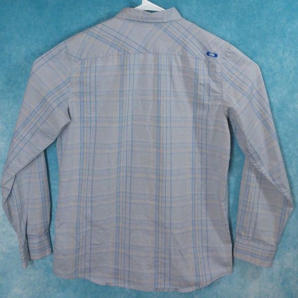 OAKLEY Long Sleeve Button Up Men's Shirt, Blue Plaid, Size Small - Picture 2 of 5